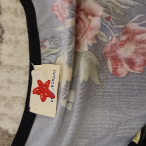 Blue leopard bodysuit. Brand new 2x black with multi color flowers. - Picture 2 of 2